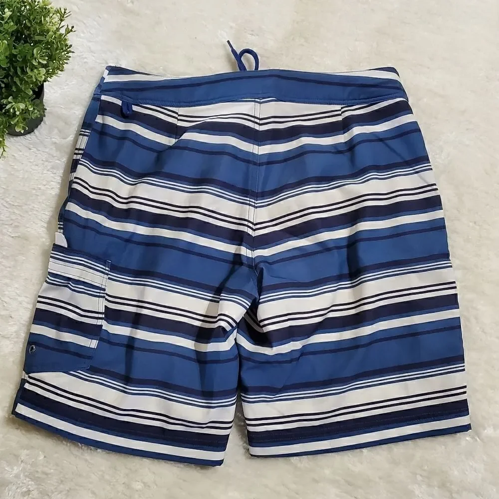 J. by J. Crew Flex Blue Striped Swim Boardshorts, Size 30